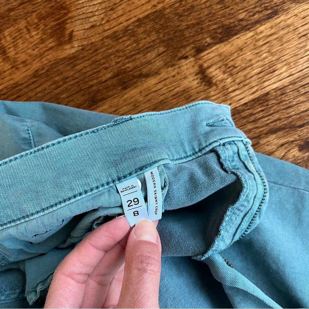 LOFT Women's Modern Skinny Crop Teal Jeans size 8 - Picture 4 of 7